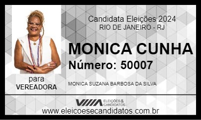 Candidato MONICA CUNHA 2024 - RIO DE JANEIRO - Eleições