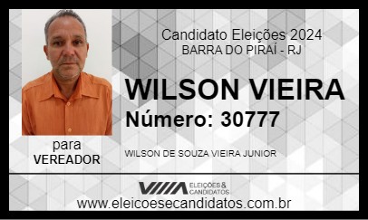 Candidato WILSON VIEIRA 2024 - BARRA DO PIRAÍ - Eleições