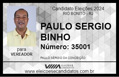 Candidato PAULO SERGIO BINHO 2024 - RIO BONITO - Eleições