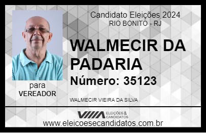 Candidato WALMECIR DA PADARIA 2024 - RIO BONITO - Eleições