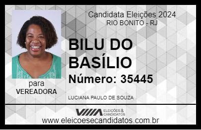 Candidato BILU DO BASÍLIO 2024 - RIO BONITO - Eleições