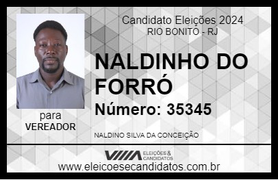 Candidato NALDINHO DO FORRÓ 2024 - RIO BONITO - Eleições