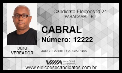 Candidato CABRAL 2024 - PARACAMBI - Eleições