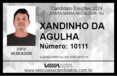 Candidato XANDINHO DA AGULHA 2024 - SANTA MARIA MADALENA - Eleições