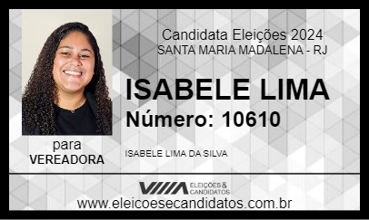 Candidato ISABELE LIMA 2024 - SANTA MARIA MADALENA - Eleições