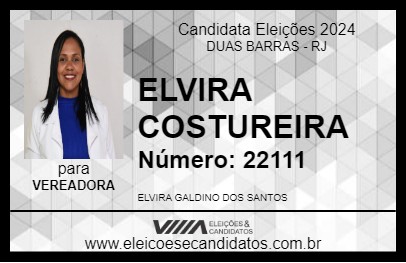 Candidato ELVIRA COSTUREIRA 2024 - DUAS BARRAS - Eleições