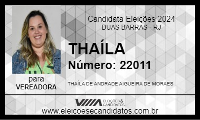 Candidato THAÍLA 2024 - DUAS BARRAS - Eleições