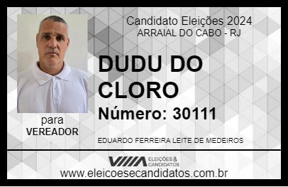 Candidato DUDU DO CLORO 2024 - ARRAIAL DO CABO - Eleições