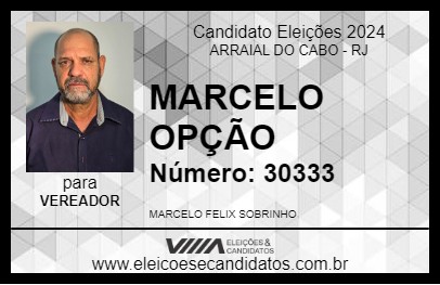 Candidato MARCELO OPÇÃO 2024 - ARRAIAL DO CABO - Eleições