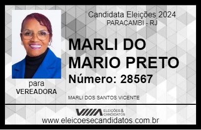 Candidato MARLI DO MARIO PRETO 2024 - PARACAMBI - Eleições