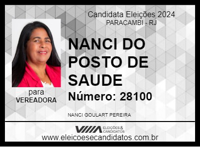 Candidato NANCI DO POSTO DE SAUDE 2024 - PARACAMBI - Eleições