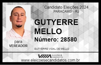 Candidato GUTYERRE MELLO 2024 - PARACAMBI - Eleições