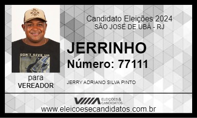 Candidato JERRINHO 2024 - SÃO JOSÉ DE UBÁ - Eleições