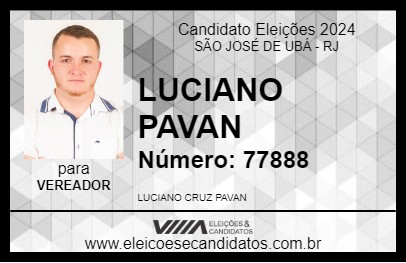 Candidato LUCIANO PAVAN 2024 - SÃO JOSÉ DE UBÁ - Eleições