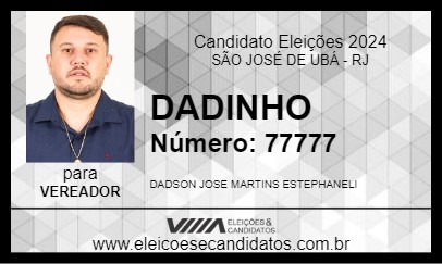 Candidato DADINHO 2024 - SÃO JOSÉ DE UBÁ - Eleições