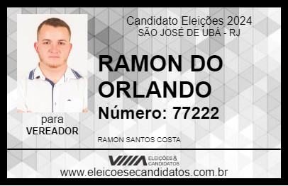 Candidato RAMON DO ORLANDO 2024 - SÃO JOSÉ DE UBÁ - Eleições