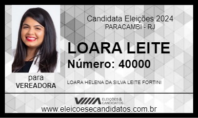 Candidato LOARA LEITE 2024 - PARACAMBI - Eleições