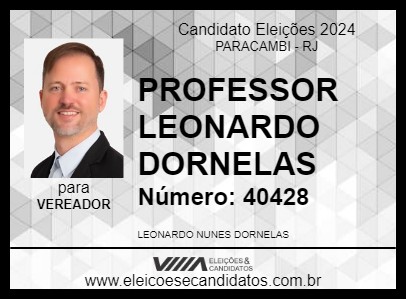 Candidato PROFESSOR LEONARDO DORNELAS 2024 - PARACAMBI - Eleições