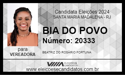 Candidato BIA DO POVO  2024 - SANTA MARIA MADALENA - Eleições