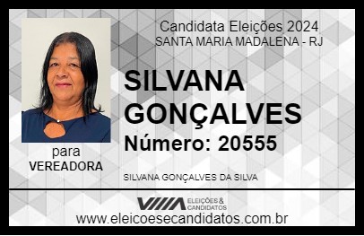 Candidato SILVANA GONÇALVES  2024 - SANTA MARIA MADALENA - Eleições