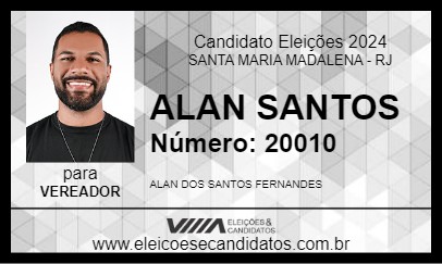 Candidato ALAN  SANTOS 2024 - SANTA MARIA MADALENA - Eleições