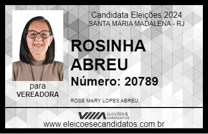 Candidato ROSINHA ABREU  2024 - SANTA MARIA MADALENA - Eleições