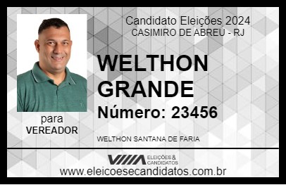 Candidato WELTHON GRANDE 2024 - CASIMIRO DE ABREU - Eleições