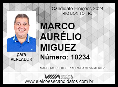 Candidato MARCO AURÉLIO MIGUEZ 2024 - RIO BONITO - Eleições