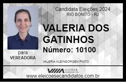 Candidato VALERIA DOS GATINHOS 2024 - RIO BONITO - Eleições