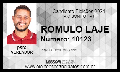 Candidato ROMULO LAJE 2024 - RIO BONITO - Eleições