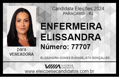 Candidato ENFERMEIRA ELISSANDRA 2024 - PARACAMBI - Eleições