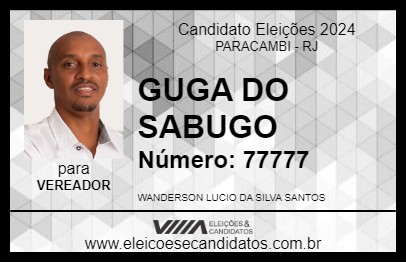 Candidato GUGA DO SABUGO 2024 - PARACAMBI - Eleições