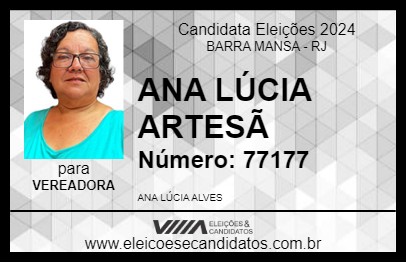 Candidato ANA LÚCIA ARTESÃ 2024 - BARRA MANSA - Eleições