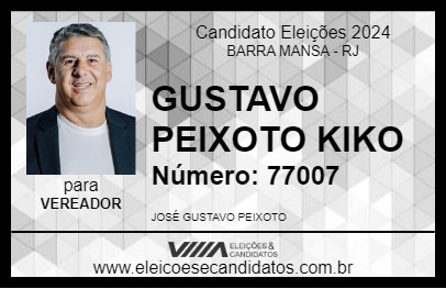 Candidato GUSTAVO PEIXOTO KIKO 2024 - BARRA MANSA - Eleições