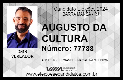 Candidato AUGUSTO DA CULTURA 2024 - BARRA MANSA - Eleições