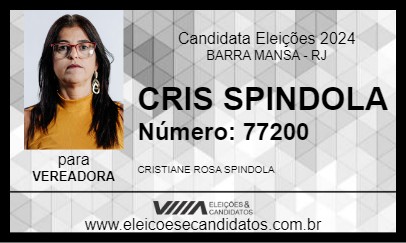 Candidato CRIS SPINDOLA 2024 - BARRA MANSA - Eleições