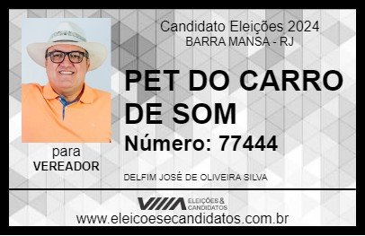 Candidato PET DO CARRO DE SOM 2024 - BARRA MANSA - Eleições