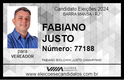 Candidato FABIANO JUSTO 2024 - BARRA MANSA - Eleições