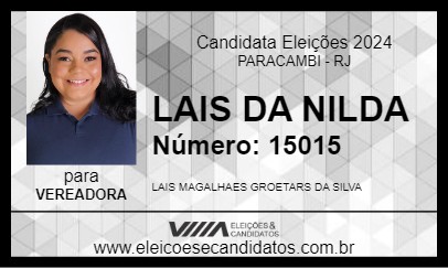 Candidato LAIS DA NILDA 2024 - PARACAMBI - Eleições