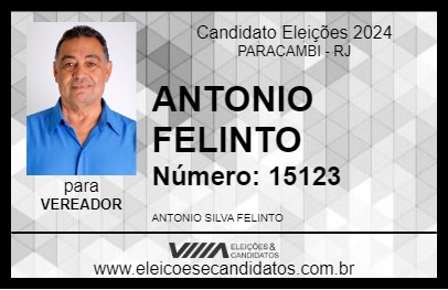 Candidato ANTONIO FELINTO 2024 - PARACAMBI - Eleições