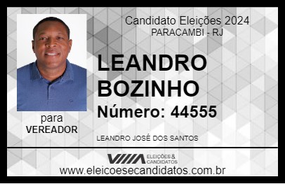 Candidato LEANDRO BOZINHO 2024 - PARACAMBI - Eleições