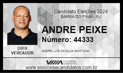 Candidato ANDRE PEIXE 2024 - BARRA DO PIRAÍ - Eleições