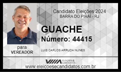 Candidato GUACHE 2024 - BARRA DO PIRAÍ - Eleições