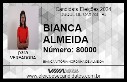 Candidato BIANCA ALMEIDA 2024 - DUQUE DE CAXIAS - Eleições