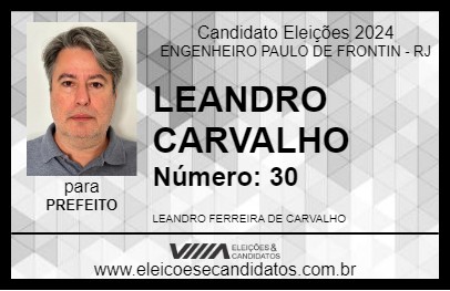 Candidato LEANDRO CARVALHO 2024 - ENGENHEIRO PAULO DE FRONTIN - Eleições