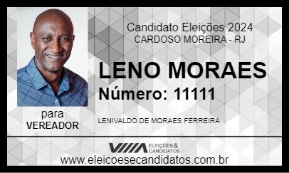 Candidato LENO MORAES 2024 - CARDOSO MOREIRA - Eleições