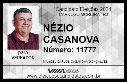 Candidato NÉZIO CASANOVA 2024 - CARDOSO MOREIRA - Eleições