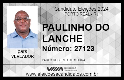 Candidato PAULINHO DO LANCHE 2024 - PORTO REAL - Eleições