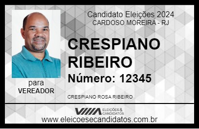 Candidato CRESPIANO RIBEIRO 2024 - CARDOSO MOREIRA - Eleições