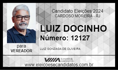 Candidato LUIZ DOCINHO 2024 - CARDOSO MOREIRA - Eleições